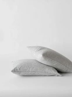 Tell Me More 2 Fundas de almohada Stonewashed lino 50x60 cm, Grey-white GrisBlanco Discount