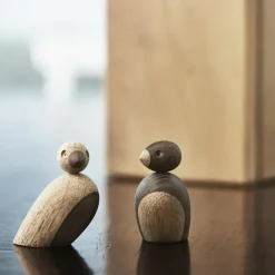 Kay Bojesen Denmark Decoración De Pascua|Figuras Decorativas De Madera<2 Gorriones de madera, roble Marrón