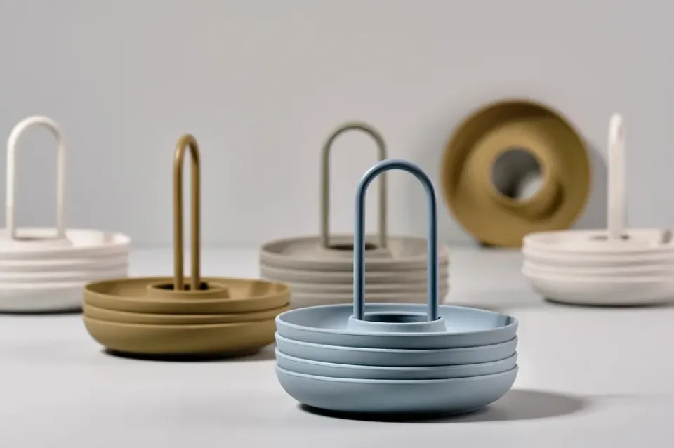 Zone Denmark Hueveras<4 Hueveras con soporte Singles, Warm Grey Gris