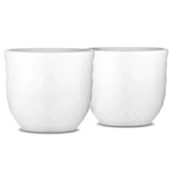 Lyngby Porcelæn Hueveras<2 Hueveras Rhombe, Blanco