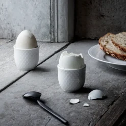 Lyngby Porcelæn Hueveras<2 Hueveras Rhombe, Blanco