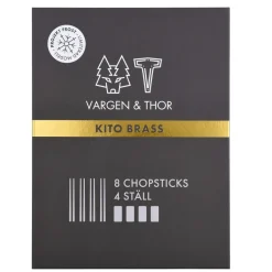 Vargen & Thor Palillos Para Comer<4 Palillos Kito Chopsticks, latón Color dorado