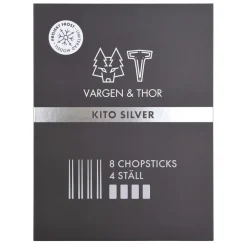 Vargen & Thor 4 Palillos Kito Chopsticks, plata Plateado Sale