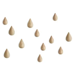 Normann Copenhagen 2 perchas Dropit, pequeñas, madera Marrón Clearance
