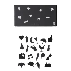 Design Letters 20 piezas Party Icons para tablón de letras, Negro Best