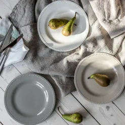 Scandi Living 4 Platillos Dots 22 cm, crema Blanco Online