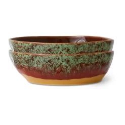 HKliving 2 Platos de pasta 70's Ø19,5 cm, Cove Multi