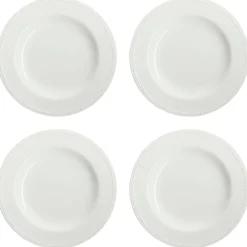 Scandi Living 4 Platos Dots 28 cm, crema Blanco Clearance