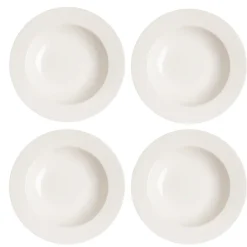 Scandi Living Platos Hondos<4 Platos hondos Kalk 23 cm, Blanco