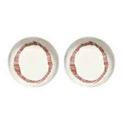 Serax 2 Platos hondos Ottolenghi Feast Ø22 cm, White stripes-red Blanco Online