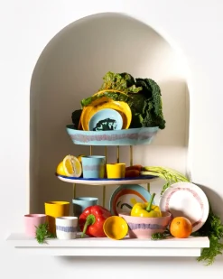 Serax 2 Platos hondos Ottolenghi Feast Ø22 cm, White stripes-red Blanco Online