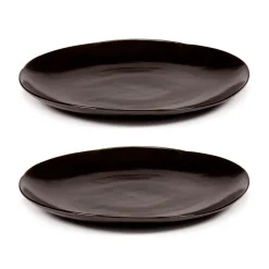Serax Platos Llanos<2 Platos La Mère XL Ø27 cm, Dark brown Marrón