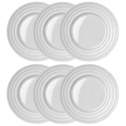 NJRD Platos Llanos<6 Platos Lines Ø27 cm, Blanco