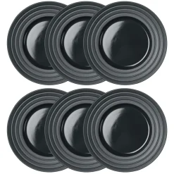 NJRD Platos Llanos<6 Platos Lines Ø27 cm, oscuro Gris