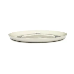 Serax Platos Llanos<2 Platos Ottolenghi Feast L Ø26 cm, White stripes-blue Azul