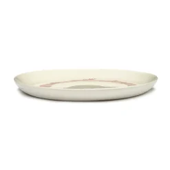 Serax Platos Pequeños<2 Platos Ottolenghi Feast S Ø19 cm, White stripes-red Blanco