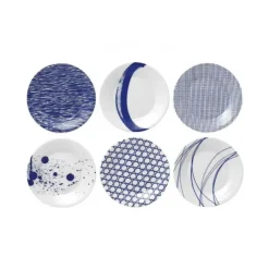 Royal Doulton Juegos De Vajilla<6 Platos Pacific, azul, 16 cm AzulBlanco