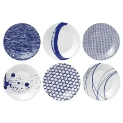 Royal Doulton 6 Platos Pacific, azul, 23 cm AzulBlanco Sale