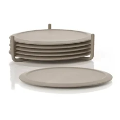 Zone Denmark Posavasos<6 Posavasos con soporte Singles, Taupe Marrón