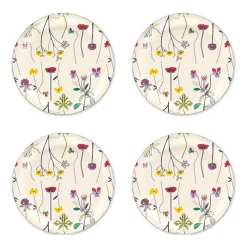 Åry Home Posavasos<4 Posavasos Herbarium Ø11 cm, Off-white Multi
