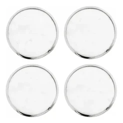 Hilke Collection Posavasos<4 Posavasos , blanco mármol-latón niquelado PlateadoBlanco