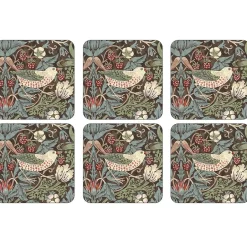 Pimpernel 6 Posavasos Strawberry Thief, Marrón