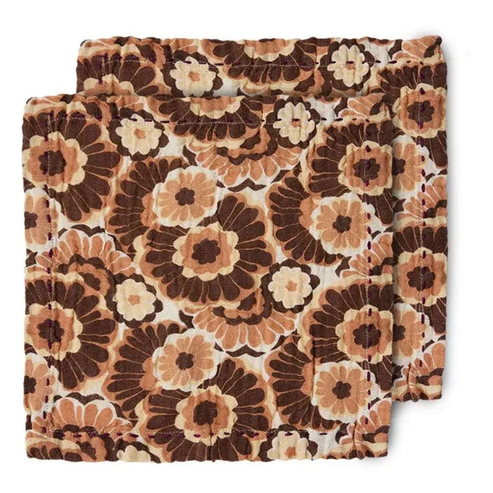 HKliving 2 Servilletas de algodón Floral 30x30 cm, Vintage Multi Clearance