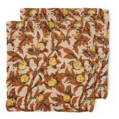 HKliving 2 Servilletas de algodón Mediterranean 30x30 cm, Tangerine Multi Outlet