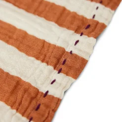 HKliving 2 Servilletas de algodón Striped 30x30 cm, Tangerine BeigeNaranja Best
