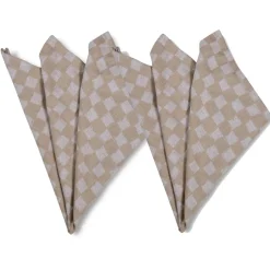 Byon 2 Servilletas de tela Checki, Beige