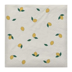 Broste Copenhagen 22 Servilletas Lemon 33x33 cm, Off white-yellow BlancoAmarillo Online