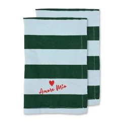 Byon Servilletas De Tela|Servilletas De Tela<2 Servilletas Love 45x45 cm, Verde-azul claro VerdeAzul