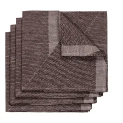 NJRD 4 Servilletas Metric 47x47 cm, -blanco Marrón Hot