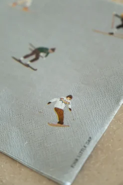 Fine Little Day Servilletas De Papel<25 Servilletas Skiers, Grey Gris