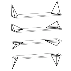 Maze 2 Soportes para balda Pythagoras, Blanco Hot
