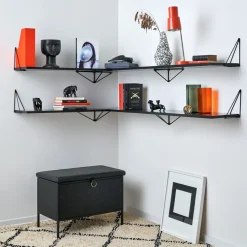 Maze 2 Soportes para balda Pythagoras, Negro Sale