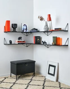 Maze 2 Soportes para balda Pythagoras, Negro Sale