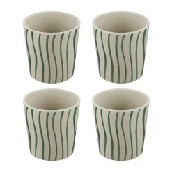 Koziol Tazas De Plástico<4 Tazas Connect S 19 cl, Monstera stripes Multi