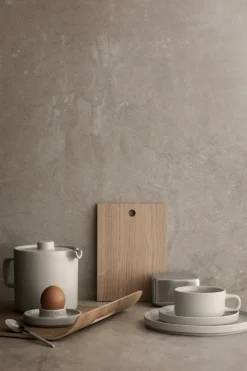 Blomus 2 Tazas de té con plato Pilar, Moonbeam Beige Discount