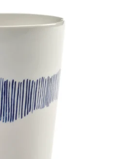 Serax 4 Tazas de té Ottolenghi Feast 33 cl, White stripes-blue Blanco Outlet