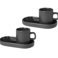 Blomus 2 Tazas espresso y platillos Pilar, Agave green Verde Online
