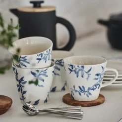 Scandi Living 4 Tazas Havspil 30 cl, azul-blanco AzulBlanco Best