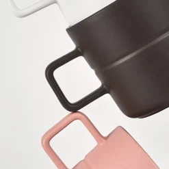 NJRD Tazas De Café<2 Tazas Lines 50 cl, Marrón