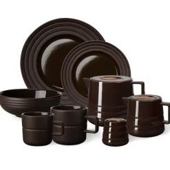 NJRD Tazas De Café<2 Tazas Lines 50 cl, Marrón