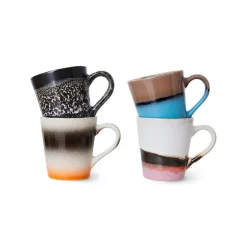 HKliving Tazas De Ponche Navideño|Tazas De Espresso<4 Tazas 70's espresso, Funky Multi