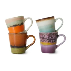 HKliving 4 Tazas 70's espresso, Retro Multi Best