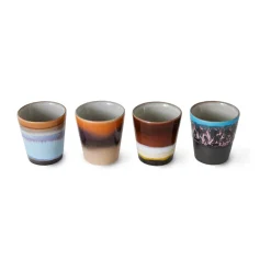 HKliving Tazas De Ponche Navideño|Tazas De Espresso<4 Tazas 70's ristretto, Solar Multi