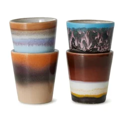 HKliving Tazas De Ponche Navideño|Tazas De Espresso<4 Tazas 70's ristretto, Solar Multi