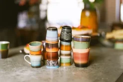 HKliving Tazas De Ponche Navideño|Tazas De Espresso<4 Tazas 70's ristretto, Solar Multi