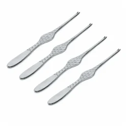 Alessi Cubiertos De Servir<4 Tenedores de marisco Colombina Fish, acero inoxidable Plateado